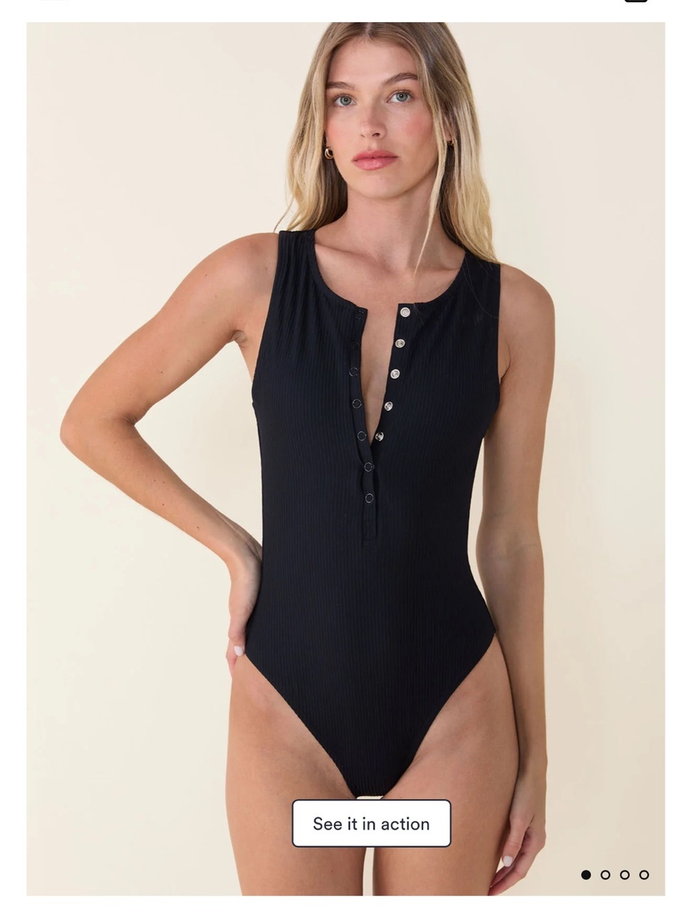 Andie Women's Black Ribbed One-Piece Swimsuit